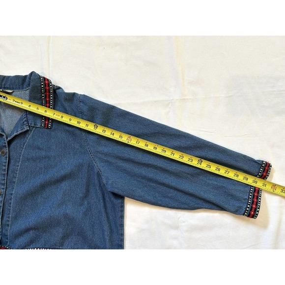 Vintage Teddi Woman Embroidered Denim Shirt Jacket 4x 26WP Button Up Shacket‎ - Picture 15 of 16